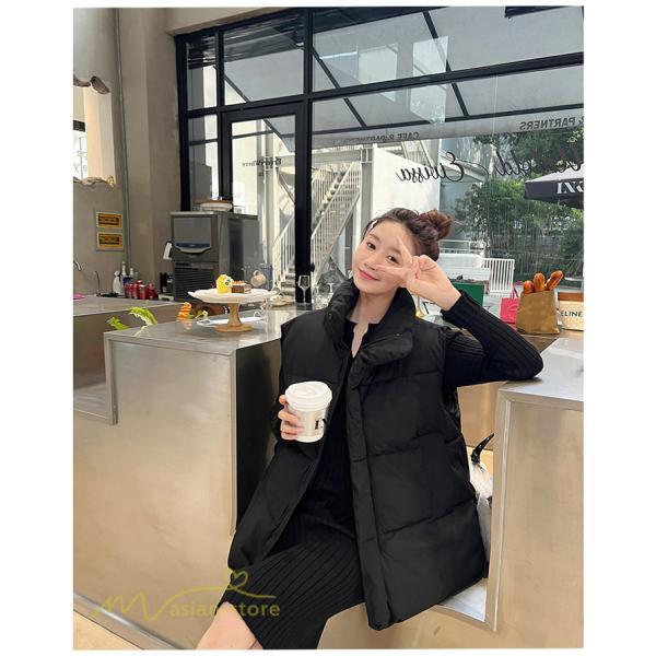 ベスト | ダウンレディース 無地 スタンドネック 中綿きれいめ シンプル 大きいサイズ ノースリーブ 韓国風 20代 50代 秋冬コーデ 40代 30代 大きいサイズ