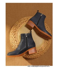 ショートブーツ | 大きいサイズ26.5cm レディース 上品 ブーツ 秋冬 春 チャンキーヒール 太ヒール 黒ブーツ シンプル ミドルヒール 大人 サイドファスナー