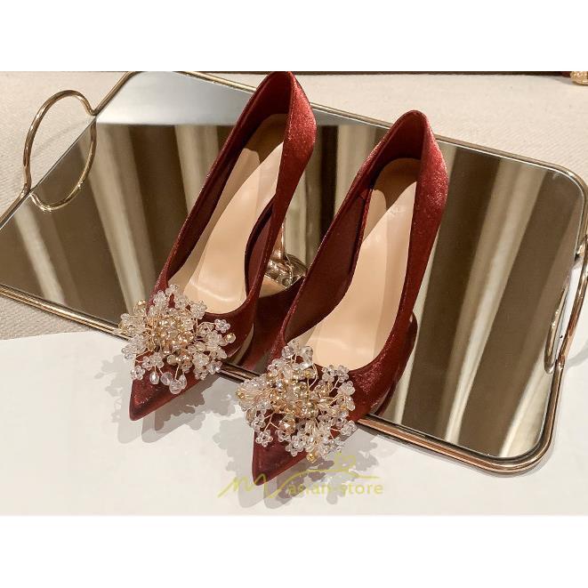 パンプス | 結婚式 ブライダルシューズ パーティーシューズ ハイヒール 赤 痛くない 大きいサイズ 小さいサイズ おしゃれ 疲れない レッド 美脚 ポインテッドトゥ