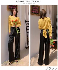 ワイドパンツ | レディース パンツ ボトムス ズボン 春夏 インスタ映え ガウチョパンツ 体型カバー 着やせ ロングパンツ 美脚 カジュアル お洒落 ハイウエスト