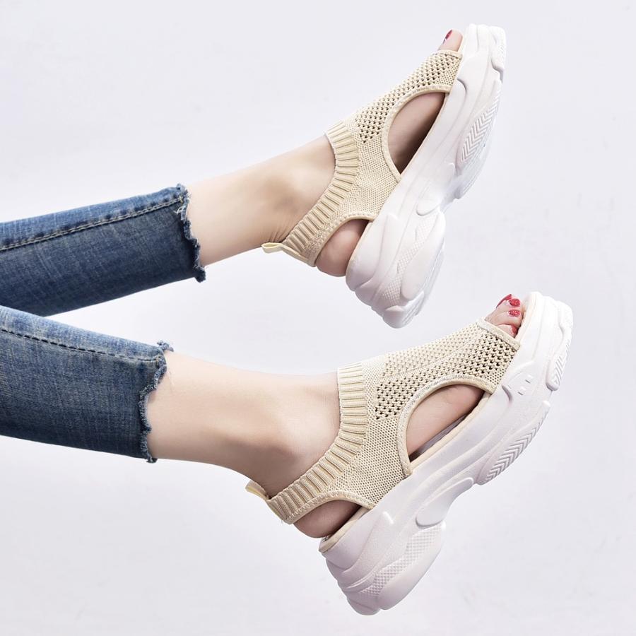 パンプス | 通気性 サンダル メッシュ 韓国風 歩きやすい 厚底 カジュアル レディース スポーツサンダル