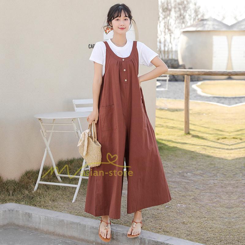 オーバーオール サロペット | サロペット レディース オールインワン 春夏 パンツ オーバーオール 秋冬 楽ちん ゆったり 無地 体型カバー カジュアル 気質 着痩せ ワイドパンツ 無地