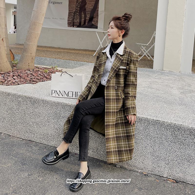コート・ジャケット | コート レディース アウター チェスターコート ロング丈 ジャケット ロングジャケットコート 2022新作 チェック柄 厚手 ラシャ カジュアル