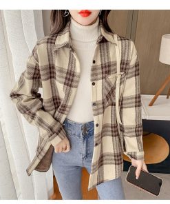 シャツ・ブラウス | レディースシャツ 秋冬 長袖 ブラウス 裏起毛 厚手 チェックシャツ チュニック丈 ミドル丈 防寒 暖かい 羽織り アウター シャツジャケット 厚手シャツ トップス