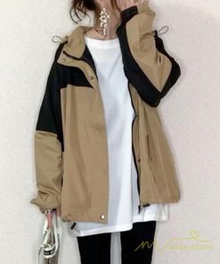 コート・ジャケット | ドッキングジャケット レディース 秋物 長袖 ブルゾン フード付き ジップアップ 薄手 ライトアウター ゆったりシルエット 防風 ブルゾンパーカー トップス