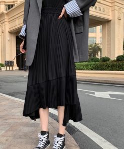 ロングスカート | プリーツ 切り替え 夏