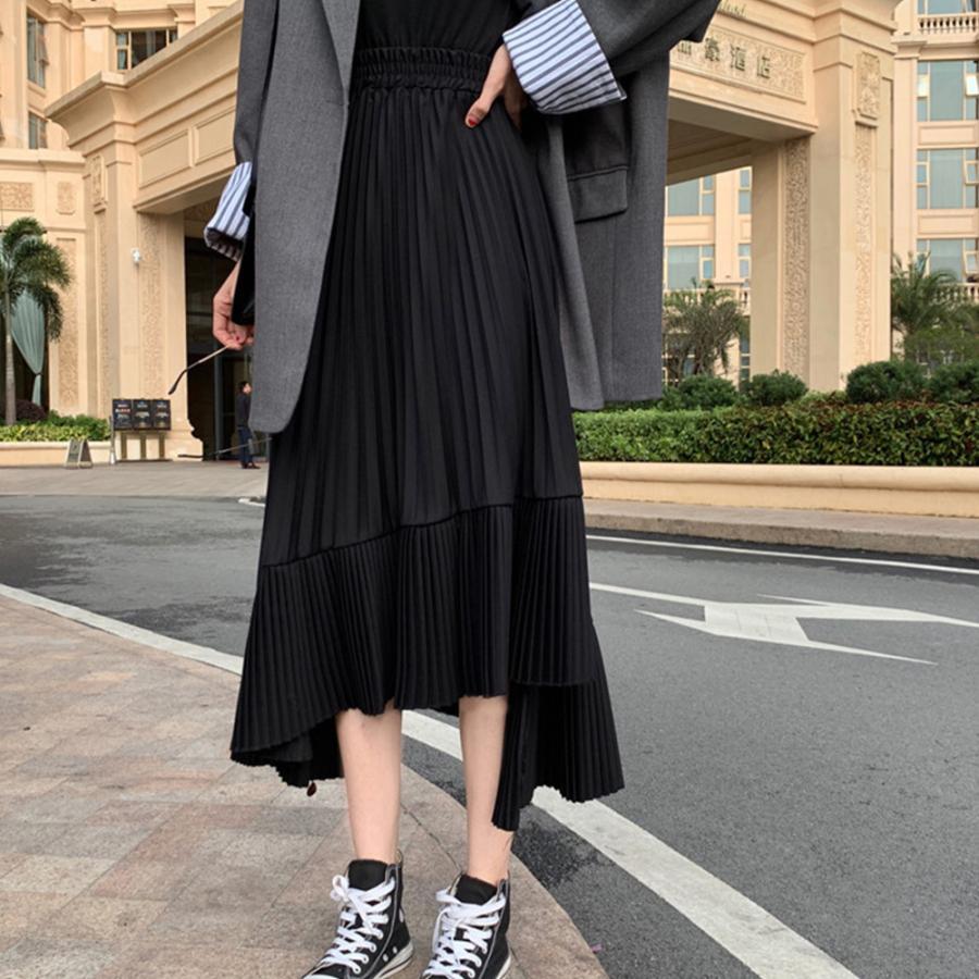 ロングスカート | プリーツ 切り替え 夏