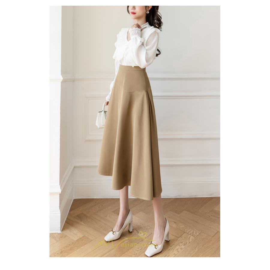 スカート | レディース ロング ミモレ フレアAライン ロング着痩せ 通勤 通学 オフィス OL オシャレ キレイめ カジュアル 20代30代40代50代