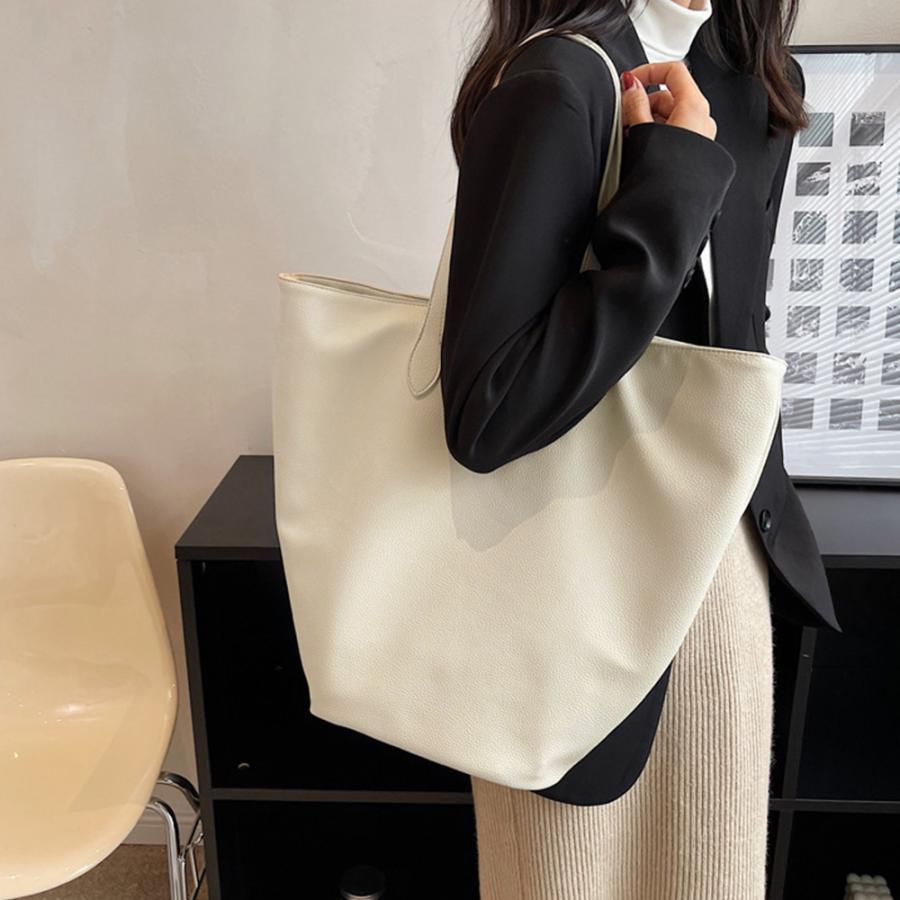 トートバッグ | PUレザー大容量 レトロ