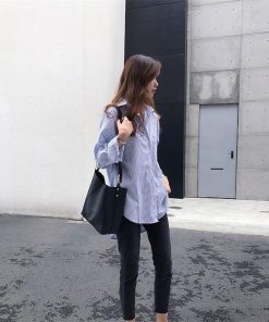 シャツ・ブラウス | レディースシャツ ロングシャツ 春物 長袖 夏服 羽織り ストライプ カジュアルシャツ スリム 大人 オフィス OL ブラウス シャツ トップス 体型カバー 可愛い