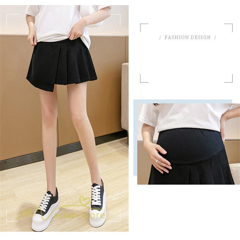 スカート | マタニティ ショート丈 レディース プリーツ 無地 マタニティ夏 サマーカジュアル 産前産後 着痩せ マタニティウェア 通気性 上品