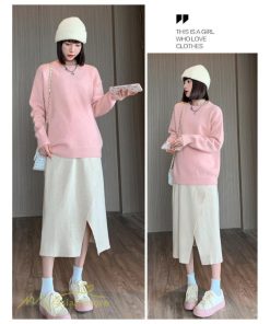 スカート | レディース マタニティウェア ロング丈 秋 冬 2022新作 妊婦服 裾口スリット 体型カバー ママ 産前 産後 ウエスト調整 マタニティきれいめ