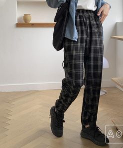 クロップドパンツ | チェック柄 あったか ストレートパンツ カーゴパンツ レディース おしゃれ ロングパンツ カジュアル 裏起毛パンツ 着やせ