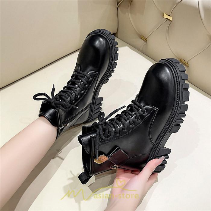 ショートブーツ | ブーツ レディース 黒 低反発 黄色 白 編み上げ 歩きやすい 足が痛くならない 厚底 おしゃれ 春 50代 40代 秋 30代 新作 20代