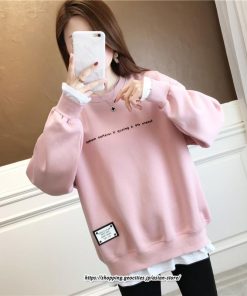 パーカー | トレーナー レディース レイヤードトレーナー 可愛い 重ね着風 ゆったり カジュアル 大人 無地 長袖トレーナー 秋新作 春秋 裏起毛 韓国風 冬 着痩せ