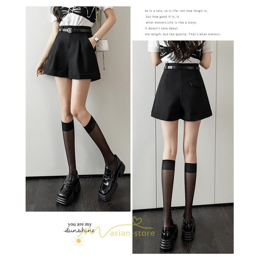 ショートパンツ | パンツ 無地 ベルト 美脚 カジュアル シンプル レディース 春 夏 ベルト付ボトムス お出かけ 日常 ズボン ゆったり 短パン