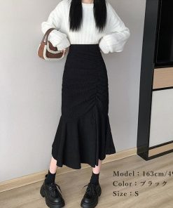 ロングスカート | マーメイドスカート秋冬 ロングスカート黒