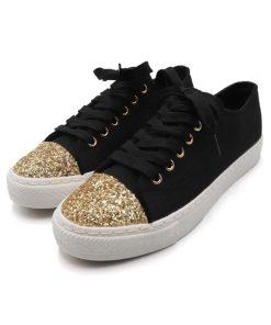 ショートブーツ | フラットシューズ レディースシューズ キャンバス ローカット スニーカー 靴 ぺたんこ キラキラ