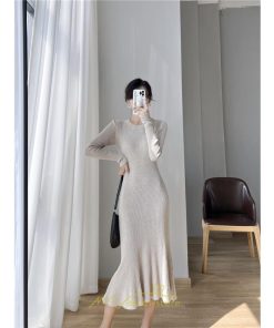 ニットワンピース | レディース 冬 きれいめ ニットフレア ロング おしゃれ マーメイド 秋冬 送料無料 おしゃれ 20代30代40代50代 デート 通勤 可愛い