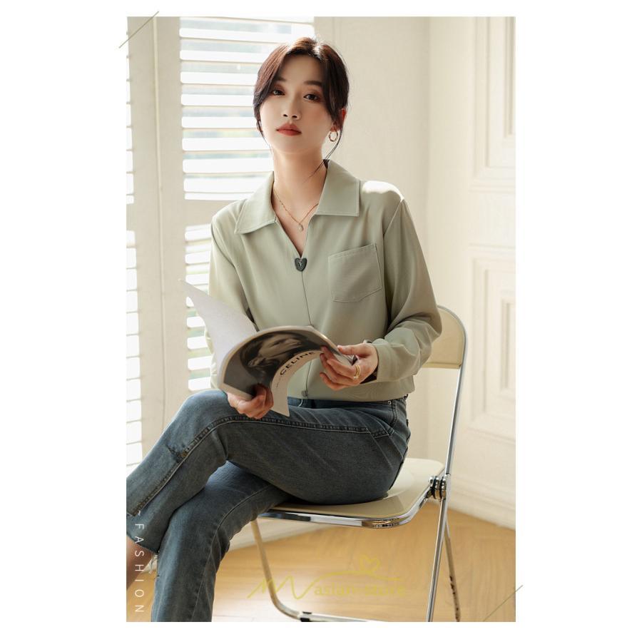 シャツ・ブラウス | ブラウス トップス レディース Vネック秋 シンプル 着回し カジュアル 通勤 オフィス お出かけ 上品 フェミニン 女子会 就活 デート お仕事 エレガント 二次会