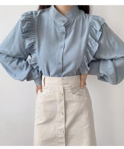 シャツ・ブラウス | ブラウス レディース きれいめ 40代 春秋 上品 無地 ブラウス 長袖 ゆったり オシャレ 韓国風 通勤 大人 着痩せ 50代 バルーンスリーブ 30代 韓国ファッション