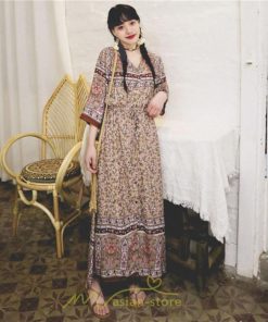 マキシ | レディース ワンピース 夏 秋 長袖ワンピ きれいめ 大人ワンピース Aライン ロングワンピース おしゃれ 大人 お呼ばれ 可愛い コットン レトロ 通勤