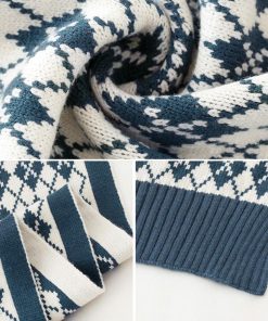 マフラー | アーガイル柄 ニットレトロ風