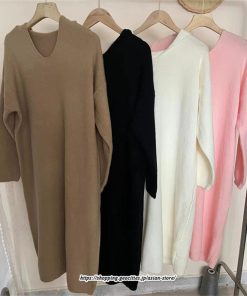 マキシ | ワンピース 秋 秋服 ニット レディース タートルネック 長袖 ニットワンピース ケーブル編み ゆったりタートル