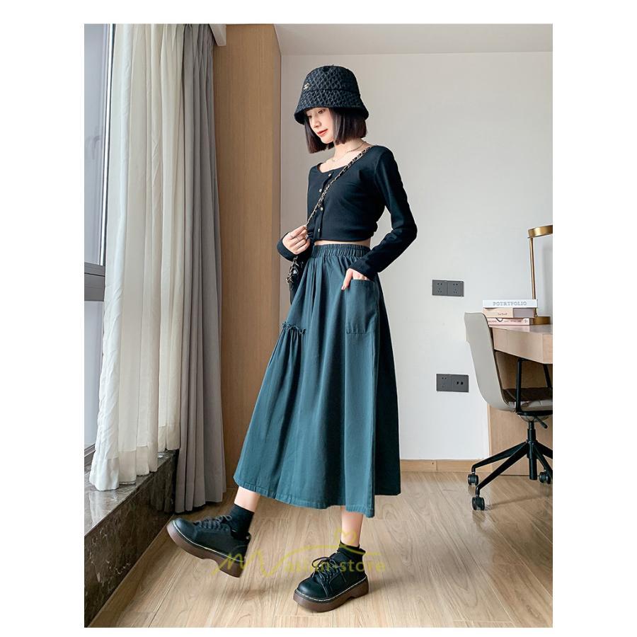 スカート | フレアロング レディース ボトムス ロングAライン ミモレ丈 かっこいい ハイウエスト オシャレ キレイめ 着痩せ