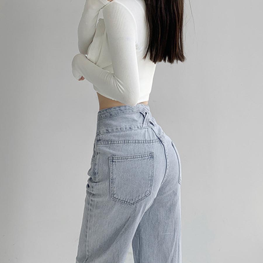 デニム | ハイウエスト デニムパンツ レディース