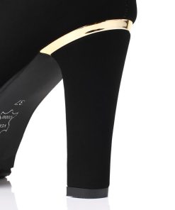 ショートブーツ | スエードブーツ レディース 切替 レース ラウンドトゥ 厚底シューズ チャンキーヒール 太ヒール 厚底 ミドルヒール サイドファスナー 黒