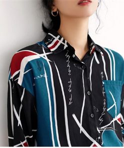 シャツ・ブラウス | シャツ ブラウスシャツ レディース トップス 長袖 ポロネックシャツ ブラウス シャツブラウス 春 夏 秋 レトロ カジュアル シャツ リゾート 幾何学模様