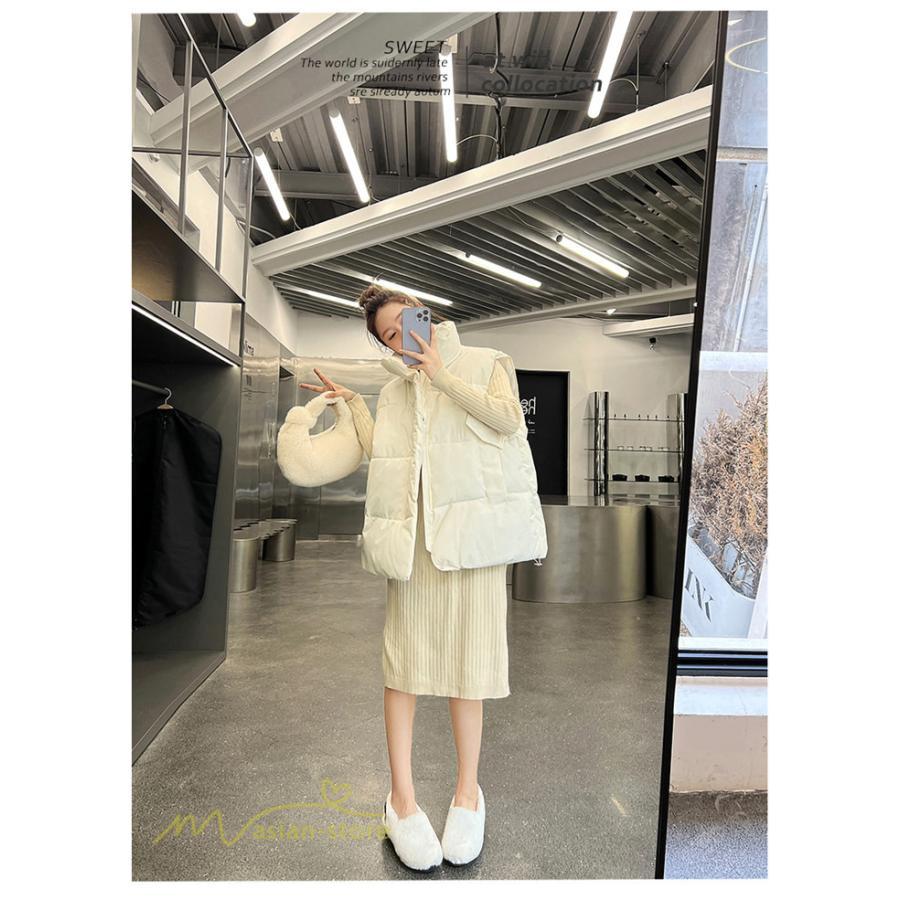 ベスト | ダウンレディース 無地 スタンドネック 中綿きれいめ シンプル 大きいサイズ ノースリーブ 韓国風 20代 50代 秋冬コーデ 40代 30代 大きいサイズ