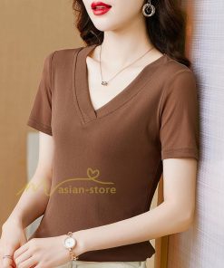 ｔシャツ・カットソー | トップス カットソー インナー Tシャツ レディース 春 カジュアル おしゃれ  女性用 シンプル 無地 20代30代40代50代 カシュクール 上品 着痩せ 夏物 ブラック