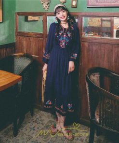 マキシ | ワンピース ロングワンピース エスニックワンピース コットン 花柄 刺繍 リゾートワンピース ワンピ 長袖 大人 夏 きれいめ フェミニン 秋 おしゃれ ゆったり