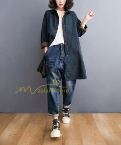 デニムコート | デニムジャケット デニムシャツ レディース ロング丈コート ゆったり ジージャン アウター カジュアル お出かけ 春秋物 ワンピース 着痩せ 20代30代40代50代