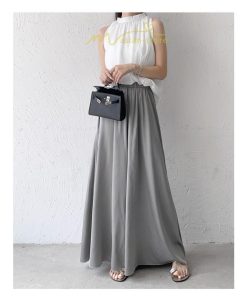 ワイドパンツ | パンツ レディース スカーチョ ガウチョ ボトムス スカンツ 無地 ガウチョパンツ ロング 美脚 ウエストゴム 春 秋 ゆったり 体型カバー