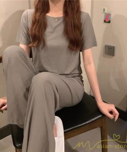パジャマ ルームウェア | パジャマ レディース 夏 半袖 ルームウェア 涼しい 部屋着 ナイトウェア 寝間着 上下セット 薄手パジャマ 柔らかく軽い薄手の快適Tシャツパジャマ 部屋着