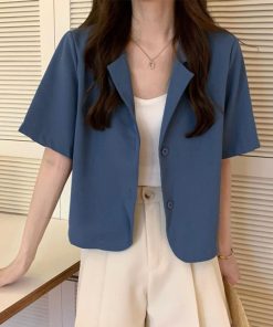 テーラードジャケット | ベーシッククロップド丈半袖ジャケット