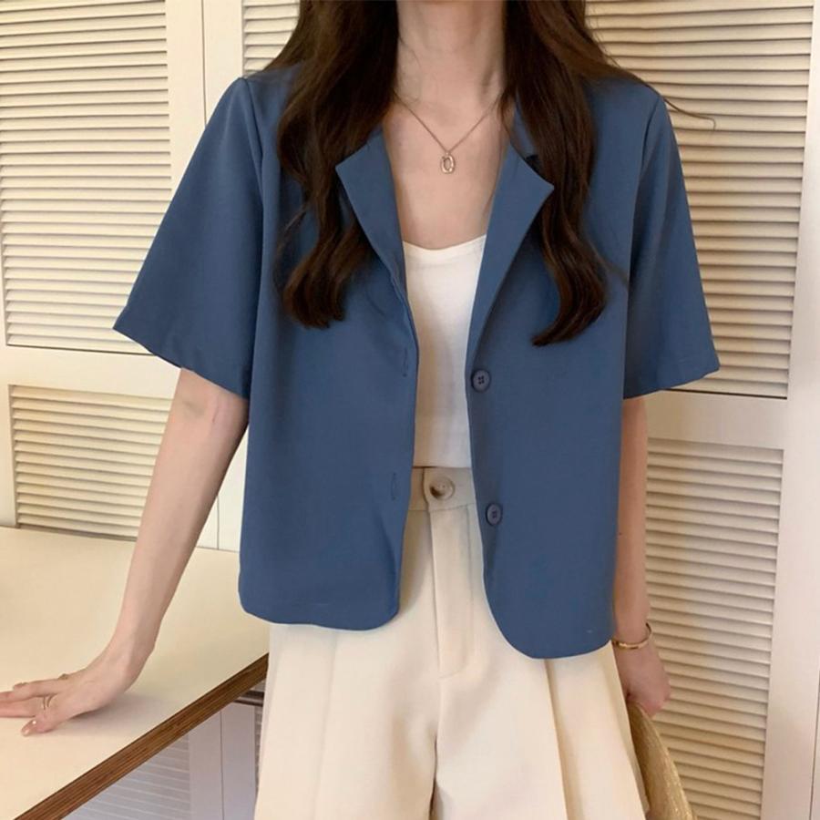 テーラードジャケット | ベーシッククロップド丈半袖ジャケット