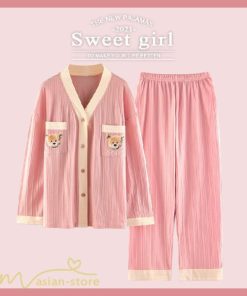 パジャマ ルームウェア | パジャマ ルームウェア レディース 春夏秋 長袖 綿ルームウェア 大きいサイズ 上下セット きれいめ 可愛い セットアップ 部屋着 トレンド 寝巻き 韓国風 女性着