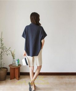 シャツ・ブラウス | ブラウス トップス 半袖 レディース 韓国風 2022新作 体型カバー シャツ 20代 30代 40代 50代 60代 大人 無地 可愛い ゆったり 夏 春 夏服 おしゃれ