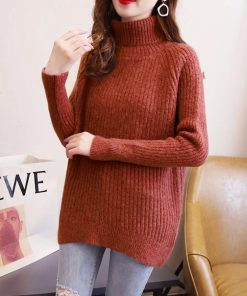 ニット・セーター | リブニットトップス タートルネック 韓国