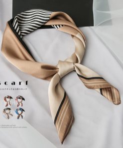 その他小物 | シルク風スカーフ 首巻き 配色バンダナ