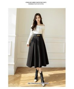 スカート | ロング秋 冬 レディース ボトムス ロング フレアAライン プリーツ 30代 40代 50代  ラシャ 送料無料 暖か 2022年秋冬 通勤 通学