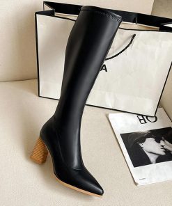 ニーハイブーツ | ロングブーツ レディース 太ヒール