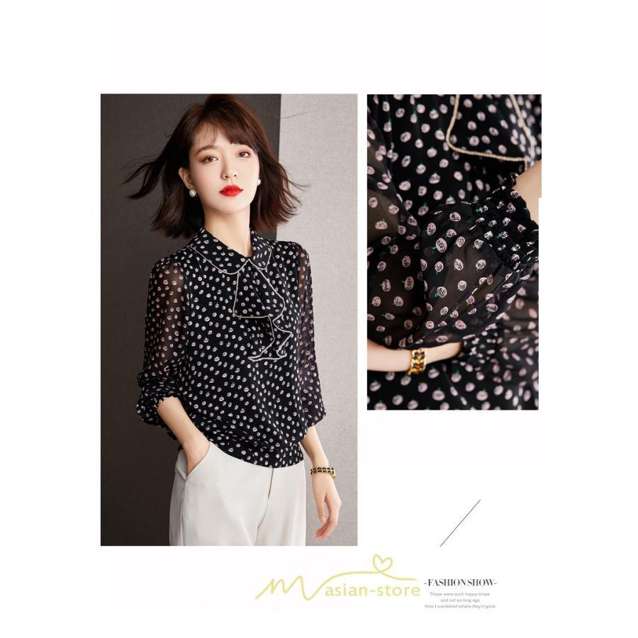 シャツ・ブラウス | ブラウス レディース 長袖 秋冬 オフィス フォーマル スーツ 黒 シフォン 大きいサイズ ビジネス 通勤 体型カバー 50代 40代 20代 フェミニン 30代 秋服