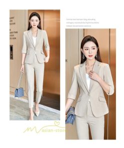 パンツスーツ | パンツスーツ夏レディースパンツセット ジャケット+パンツ 冷房対策テーラードジャケット ビジネス リクルート ビジネス OL テーラード 上品 フォーマル 着痩せ