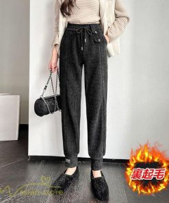 チノ・テーパード・ジョガー・スキニーパン | テーパードパンツ 厚手 裏起毛 レディース パンツ ロング丈 着痩せ ウエストゴム 秋冬コーデ 白 黒 おしゃれ ハイウエスト 暖かい 防寒 カジュアルパンツ