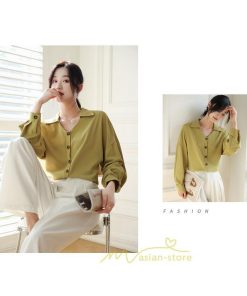 シャツ・ブラウス | ブラウス レディース シャツ トップス Vネック 長袖シャツ 無地 オフィス カジュアル おしゃれ 通勤 オフィス お出かけ エレガント 上品 デート フェミニン